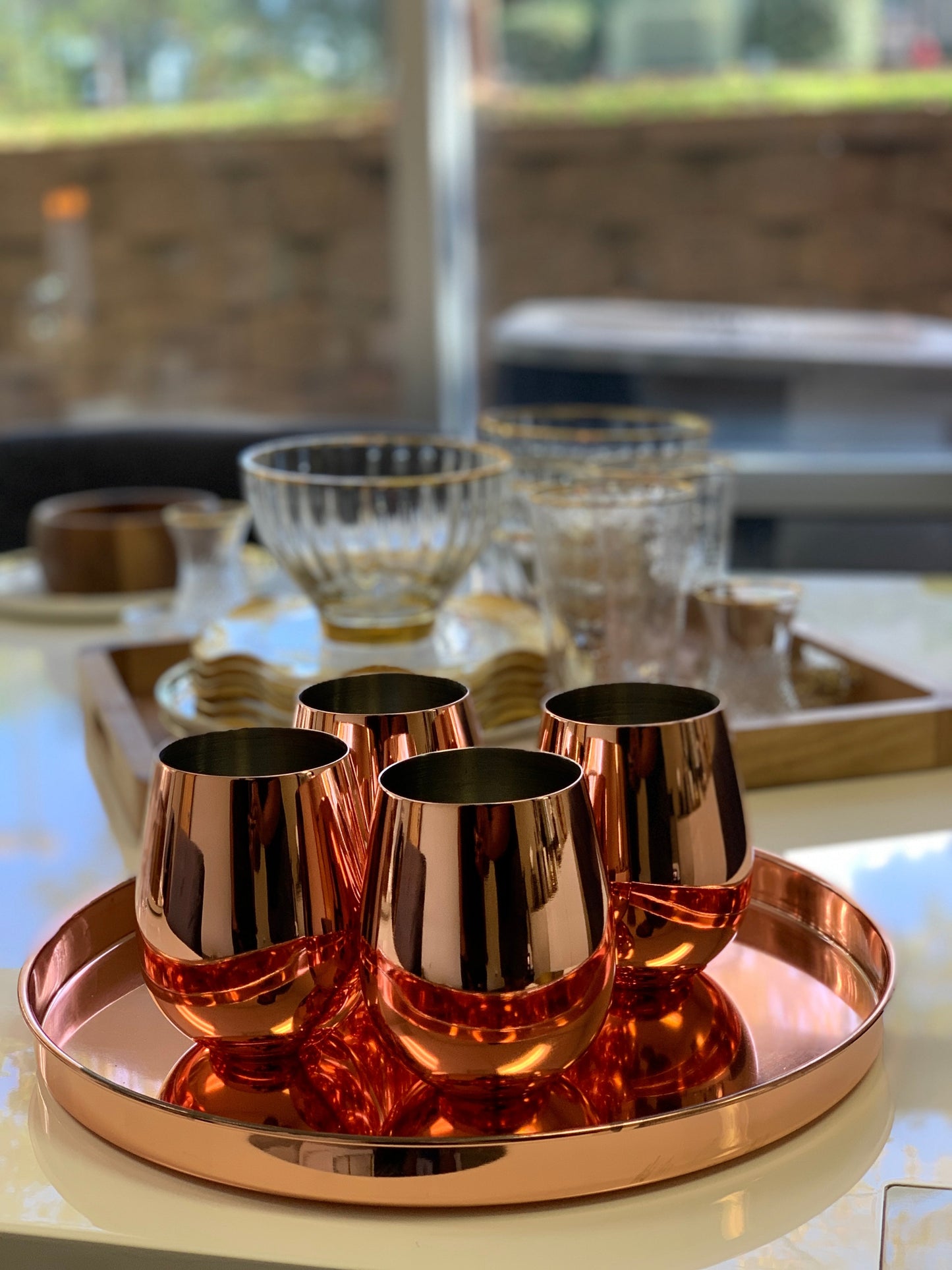 Copper Stemless Wine Glasses (Set of Two)