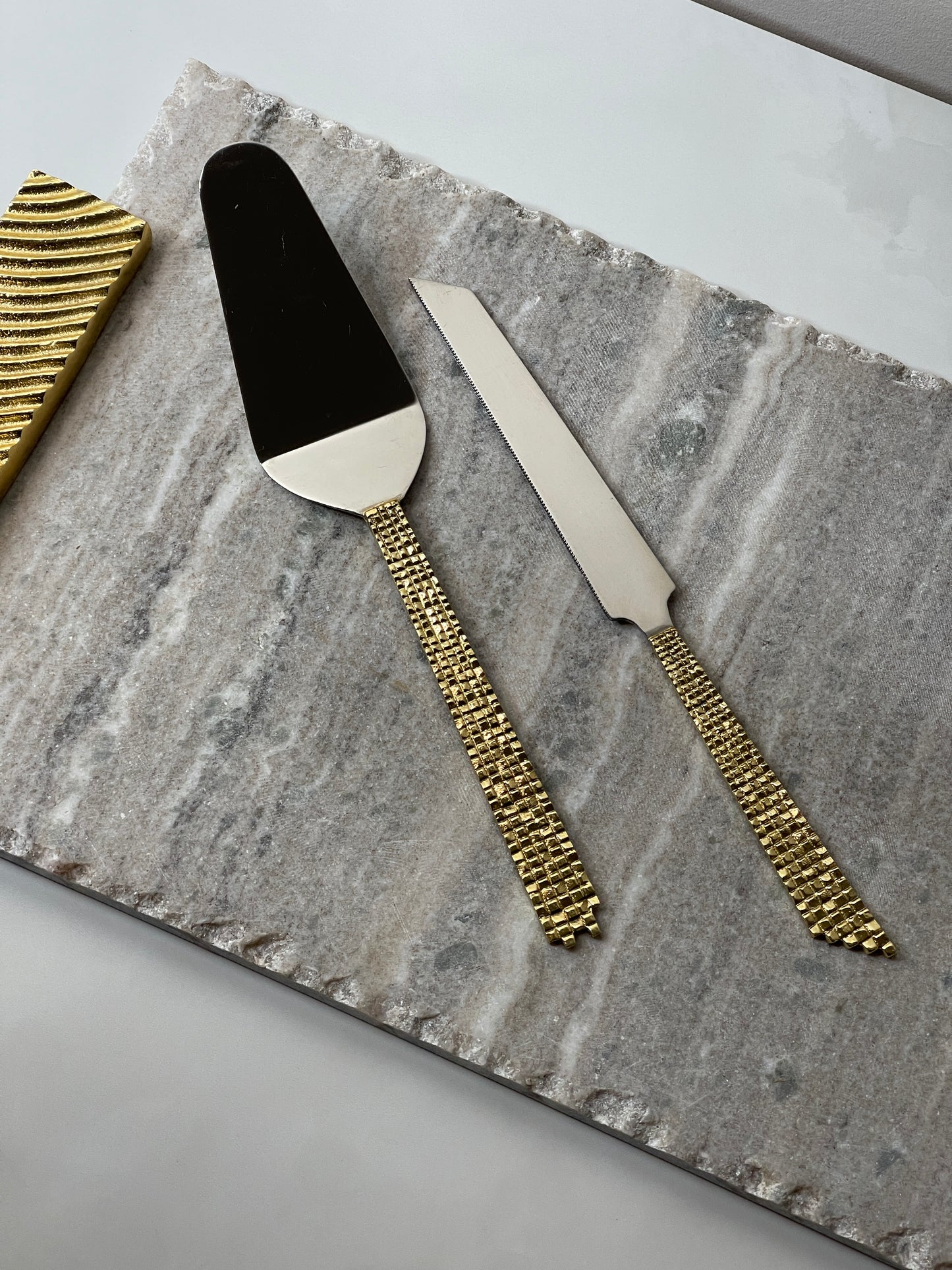 Mixed Metals Mosaic Handle Cake Servers