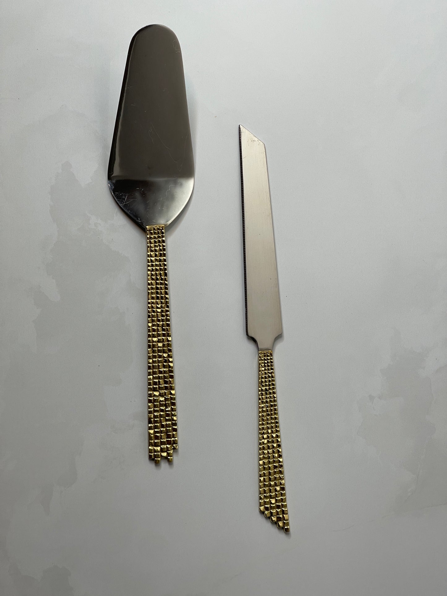 Mixed Metals Mosaic Handle Cake Servers