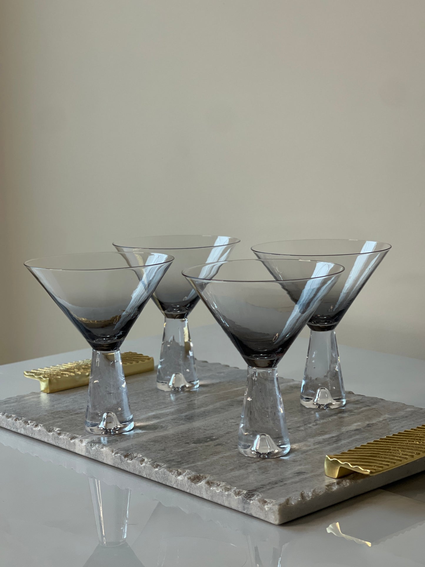 Ombre Smoked Martini Style Coupe Glasses