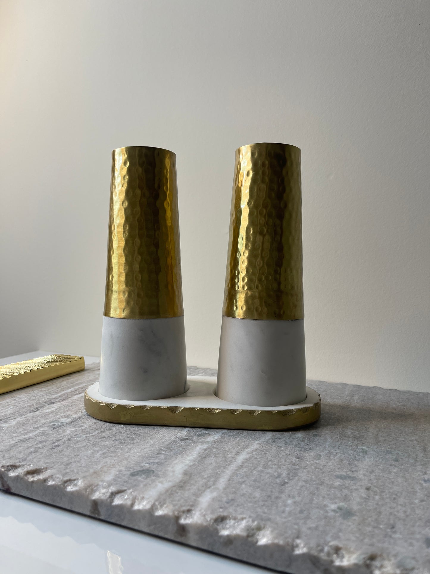 Marble & Gold Statement Salt and Pepper Shaker Set