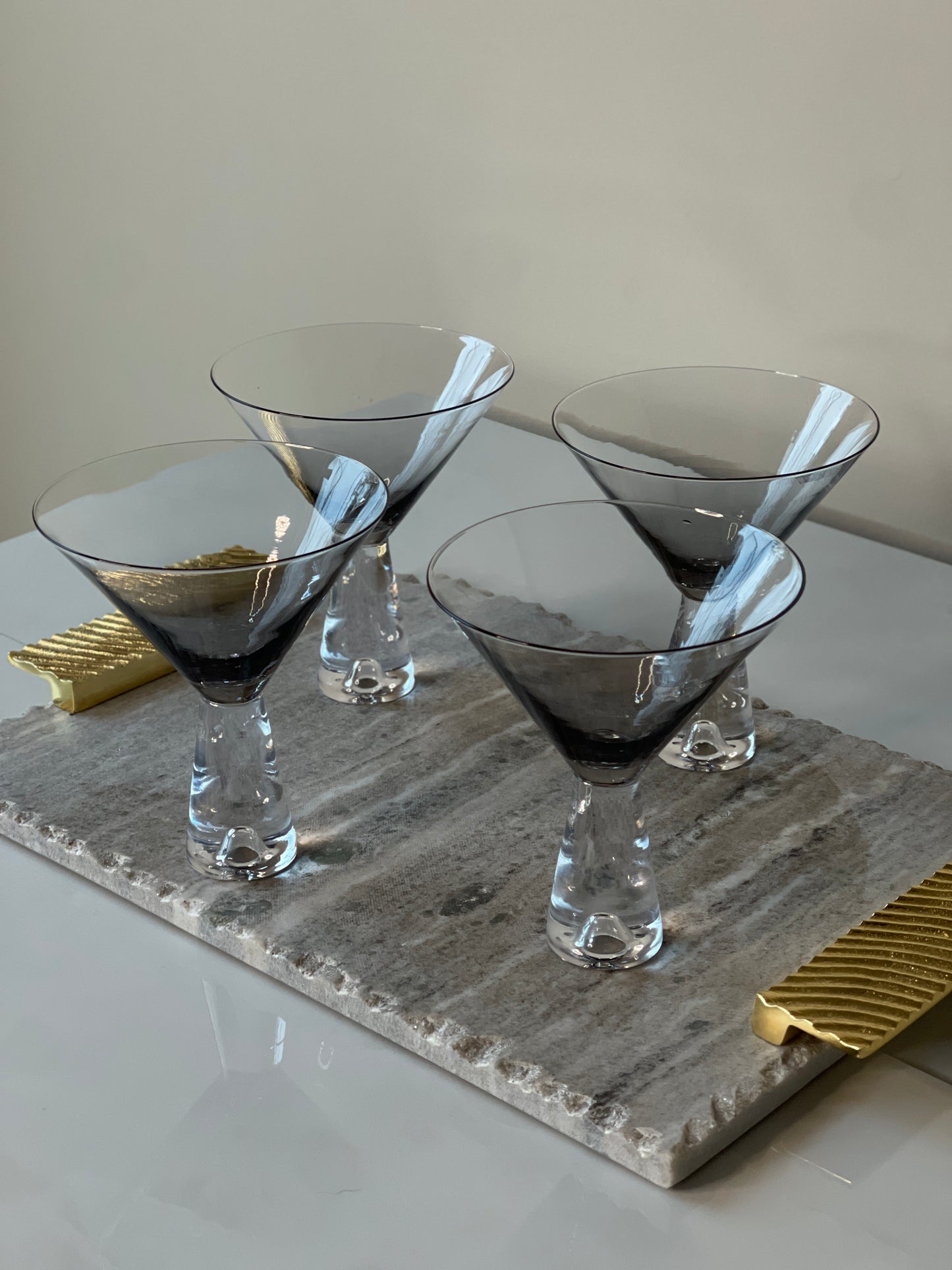 Ombre Smoked Martini Style Coupe Glasses