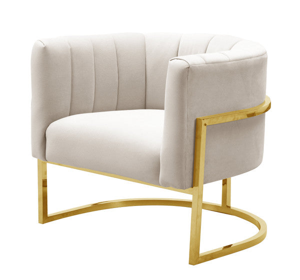 Barrel Chair with Gold Base