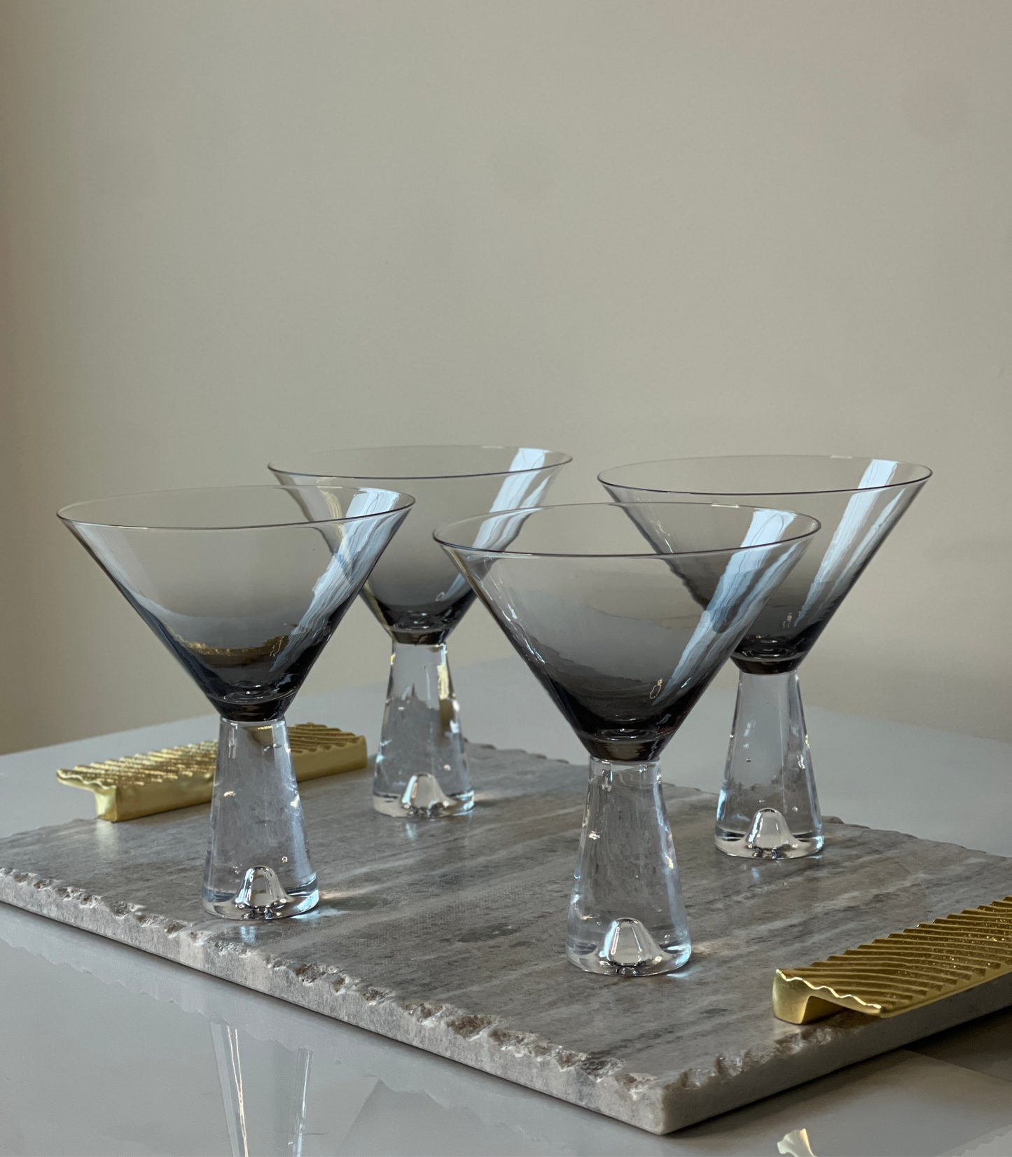 Ombre Smoked Martini Style Coupe Glasses