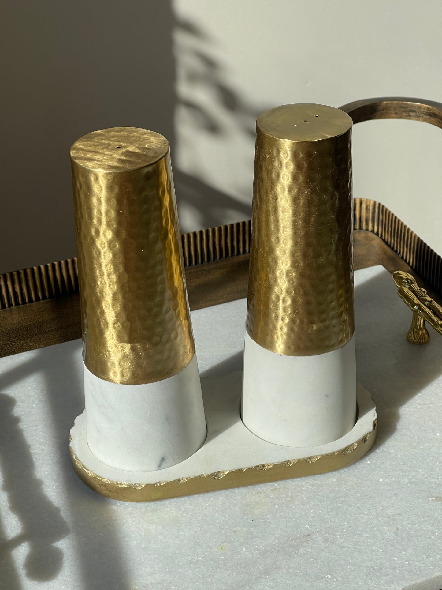 Marble & Gold Statement Salt and Pepper Shaker Set