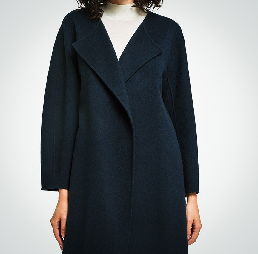 Shawl Collar Belted Cashmere Coat