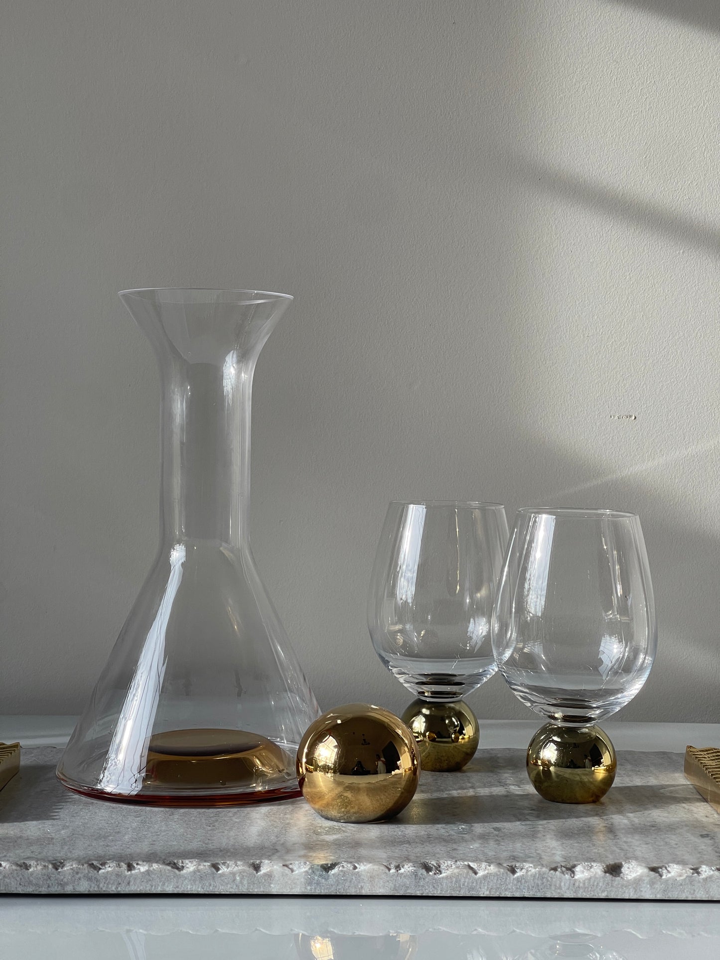 Glasses with Gold Ball Pedestal (Set of 6)