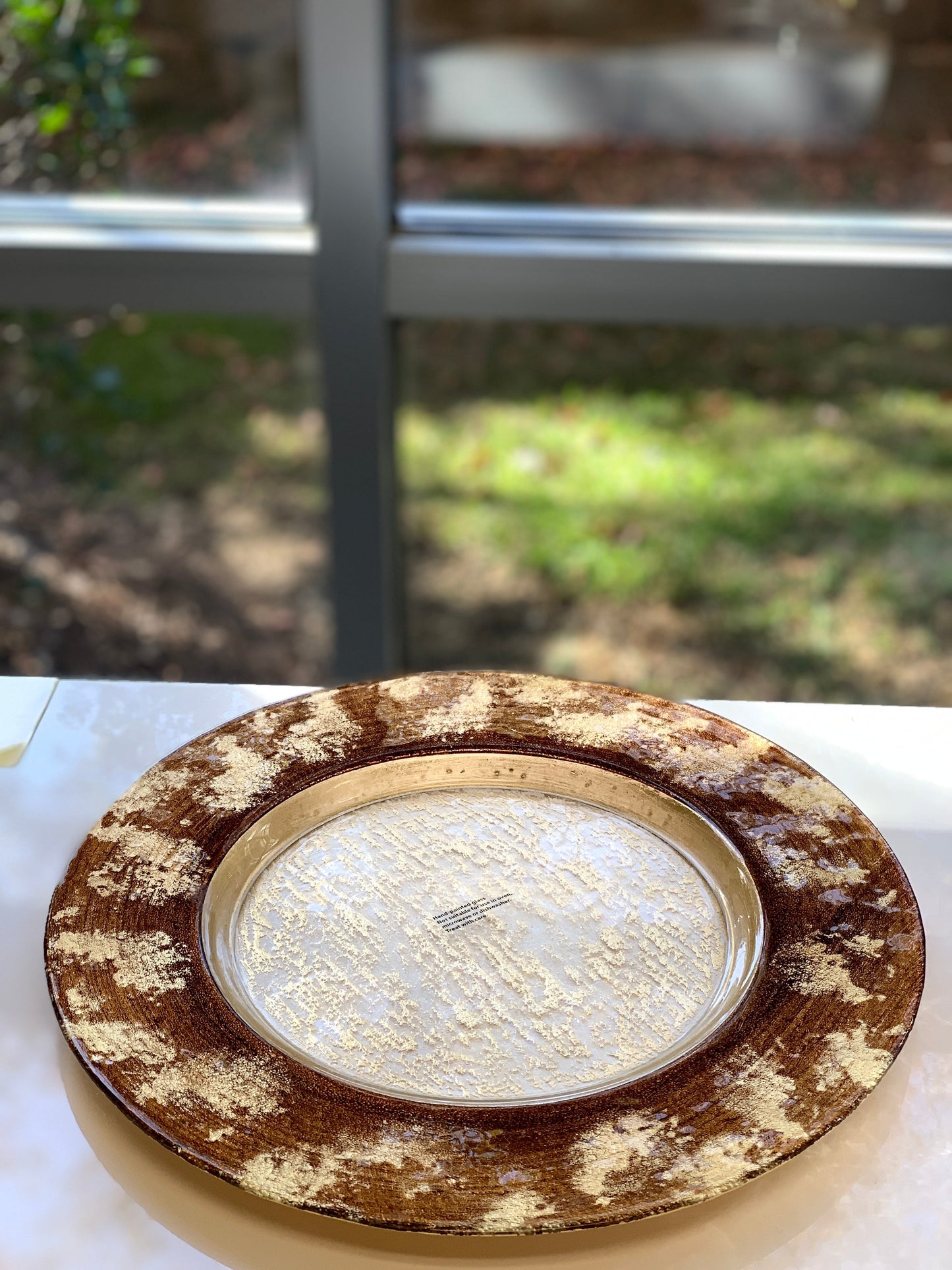 Leopard Design Glass Charger Plate