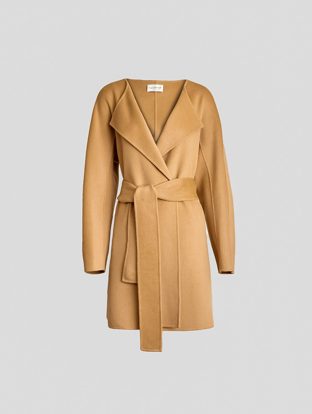 Shawl Collar Belted Cashmere Coat