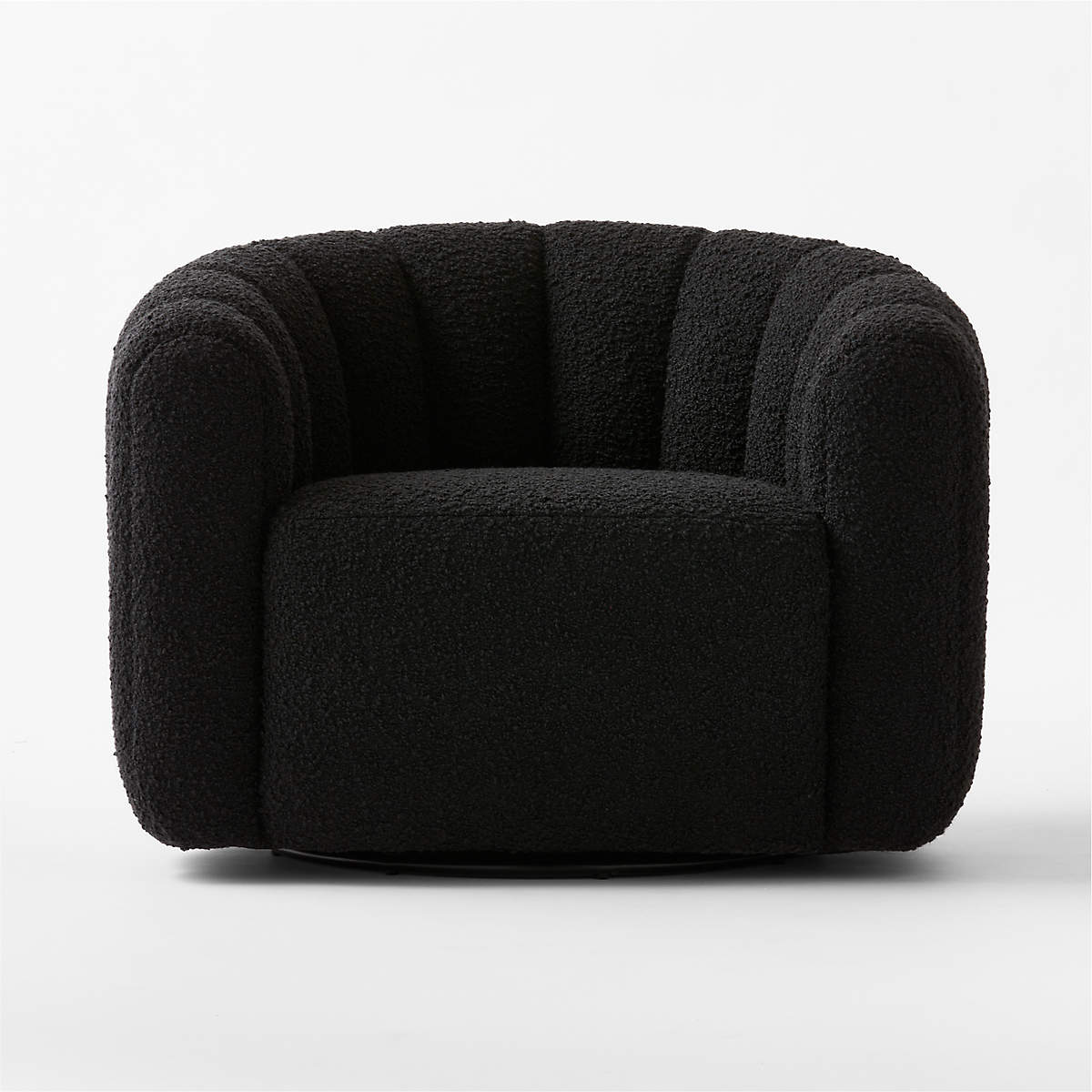 FITZ CHANNELED WHITE BOUCLE SWIVEL CHAIR
