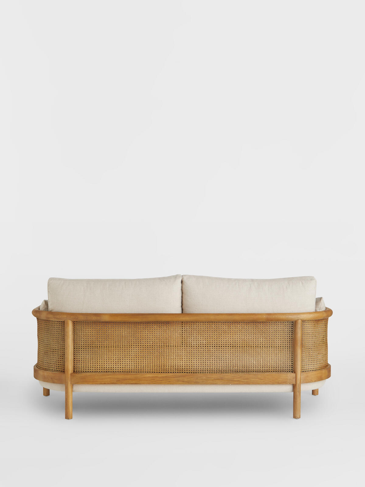 Sydney Cane Sofa, Washed Linen Flax