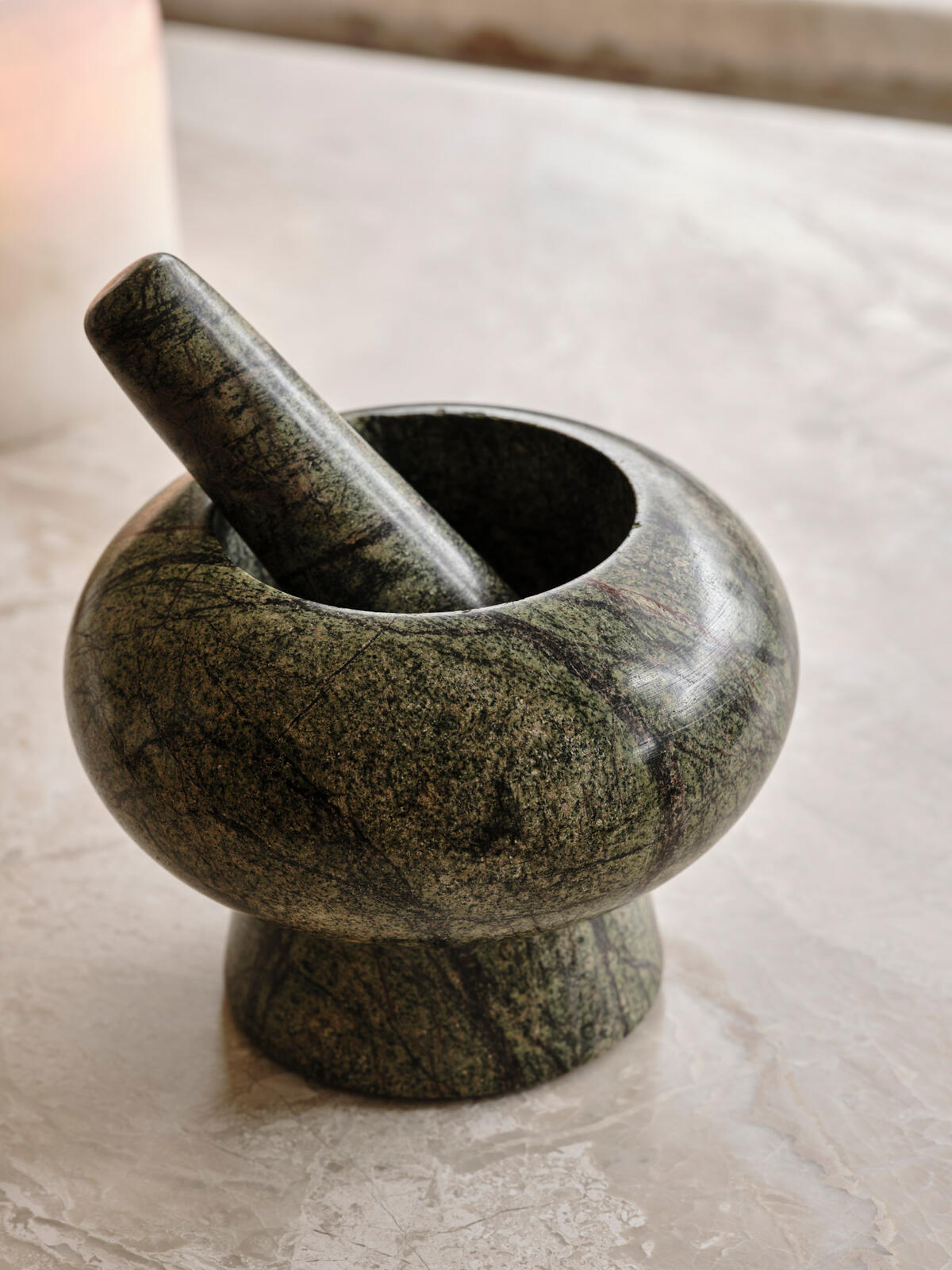 Amelie Pestle & Mortar, Green Marble